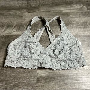 Aerie Gray Lace Racerback Bralette